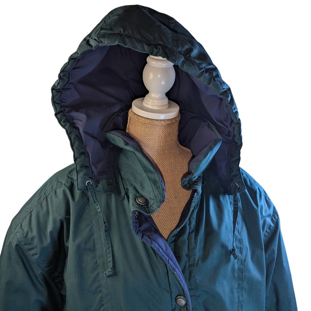 Vintage Mulberry Street Green Down Puffer Long Winter Coat Jacket Women's M - Picture 2 of 15